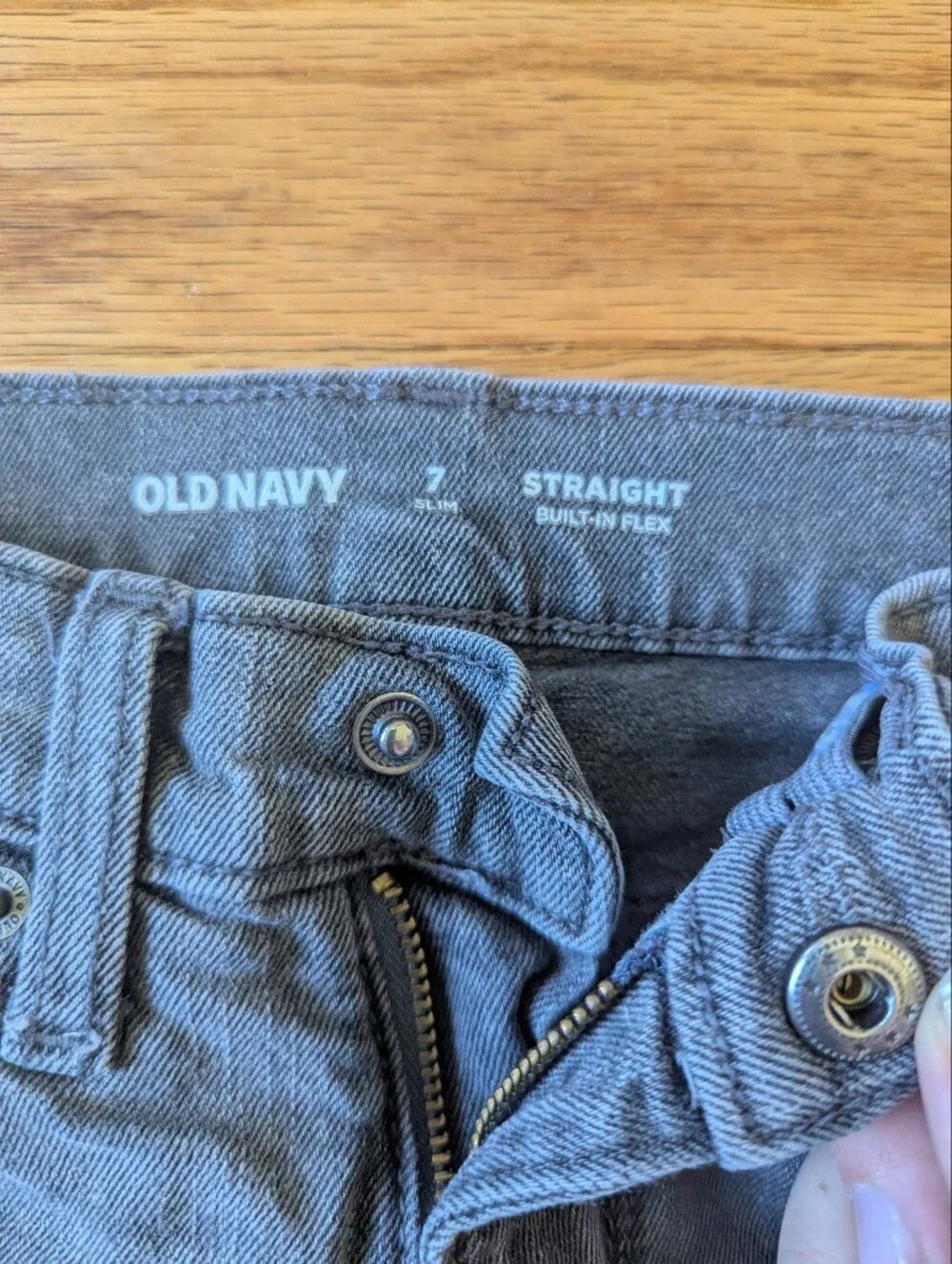 Old Navy Kids Gray Straight-Leg Jeans, 7